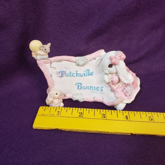 Patchville Bunnies Signature Marker w/original box  Easter Rabbit Bunny Sign - Picture 3 of 8
